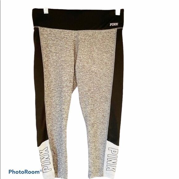 Victoria's Secret PINK Ultimate Yoga Leggings Womens Small Black/Gray - Picture 1 of 3